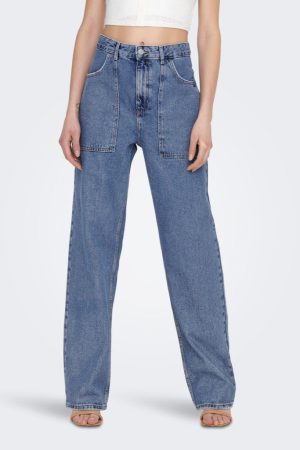 Kirsi Wide Jeans - Medium Blue Denim