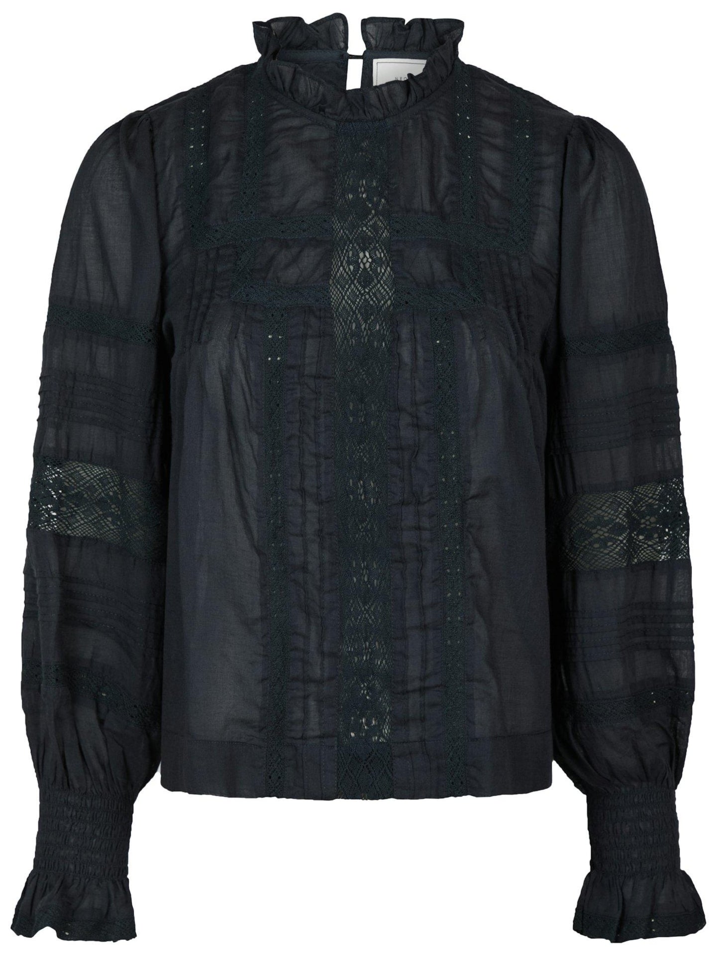Neo Noir Ebba S Voile Bluse Navy Online