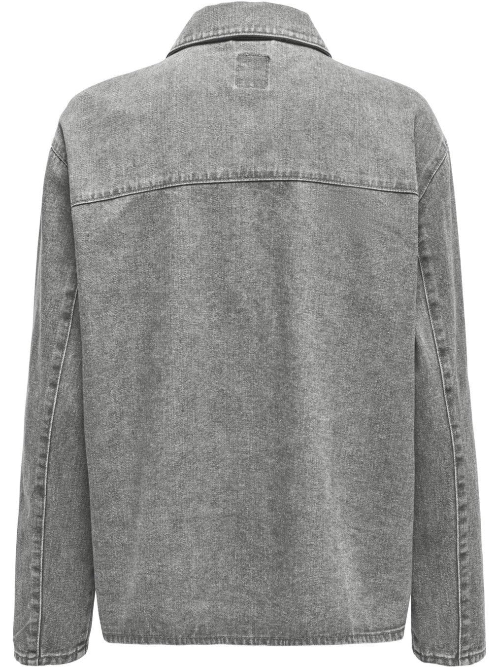 Only Thille LS Tie Jakke Dark Medium Grey Denim Online salg