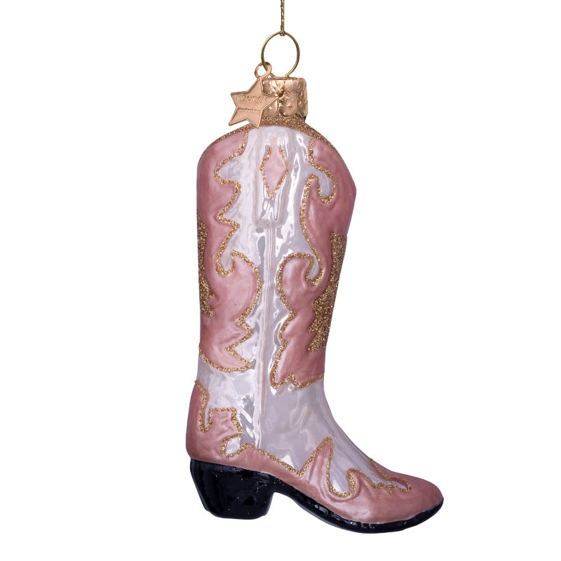 Vondels Glas Ornament Opal Cowboy Boot Champagne Online Hot Salg