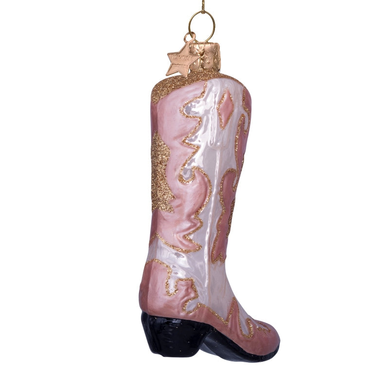 Vondels Glas Ornament Opal Cowboy Boot Champagne Online Hot Salg