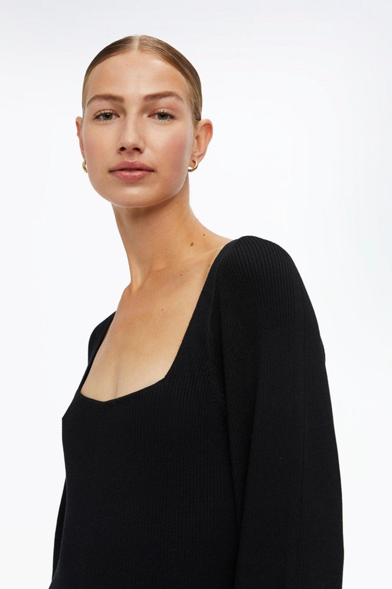 Agnes Strik Kjole - Sort Online Hot Salg