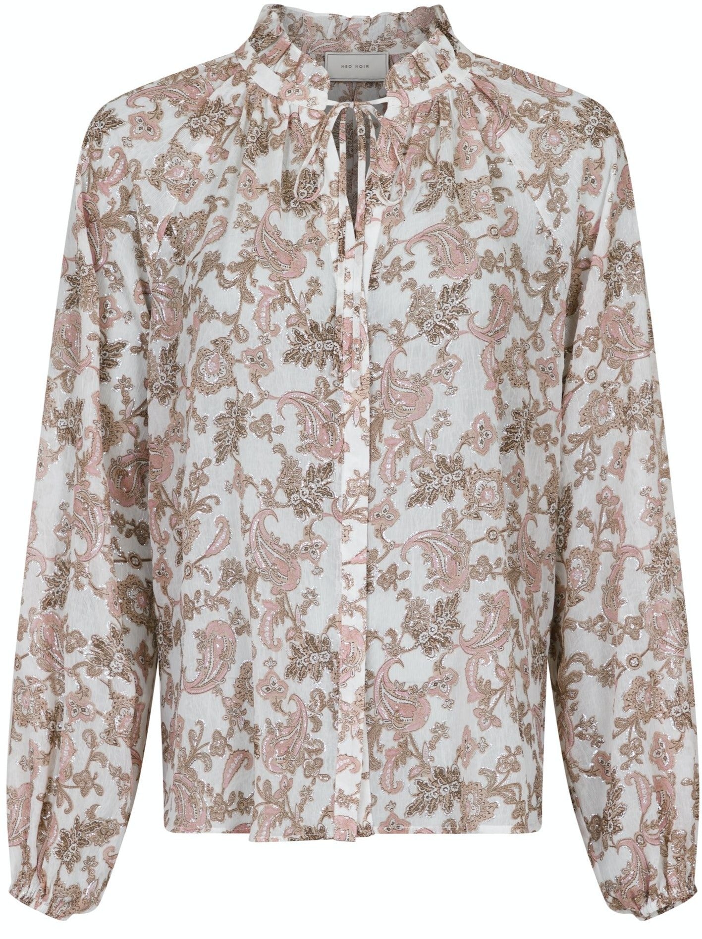 Neo Noir Cobie Glitter Paisley Bluse White