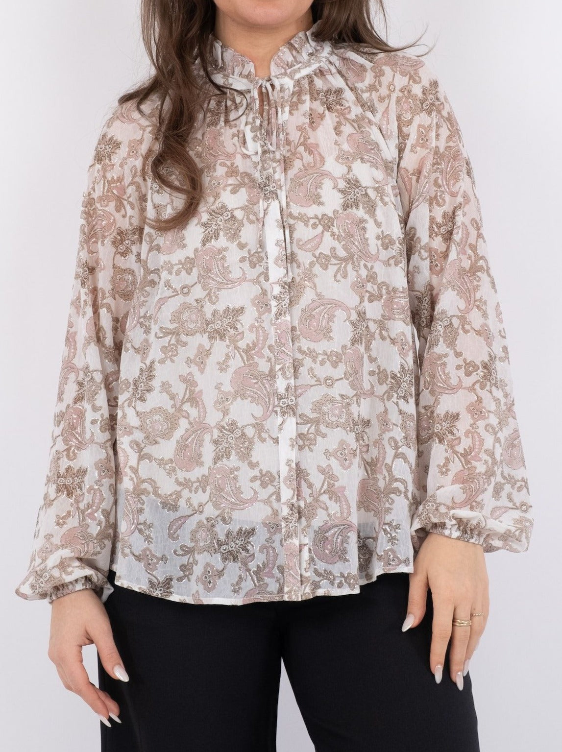 Neo Noir Cobie Glitter Paisley Bluse White