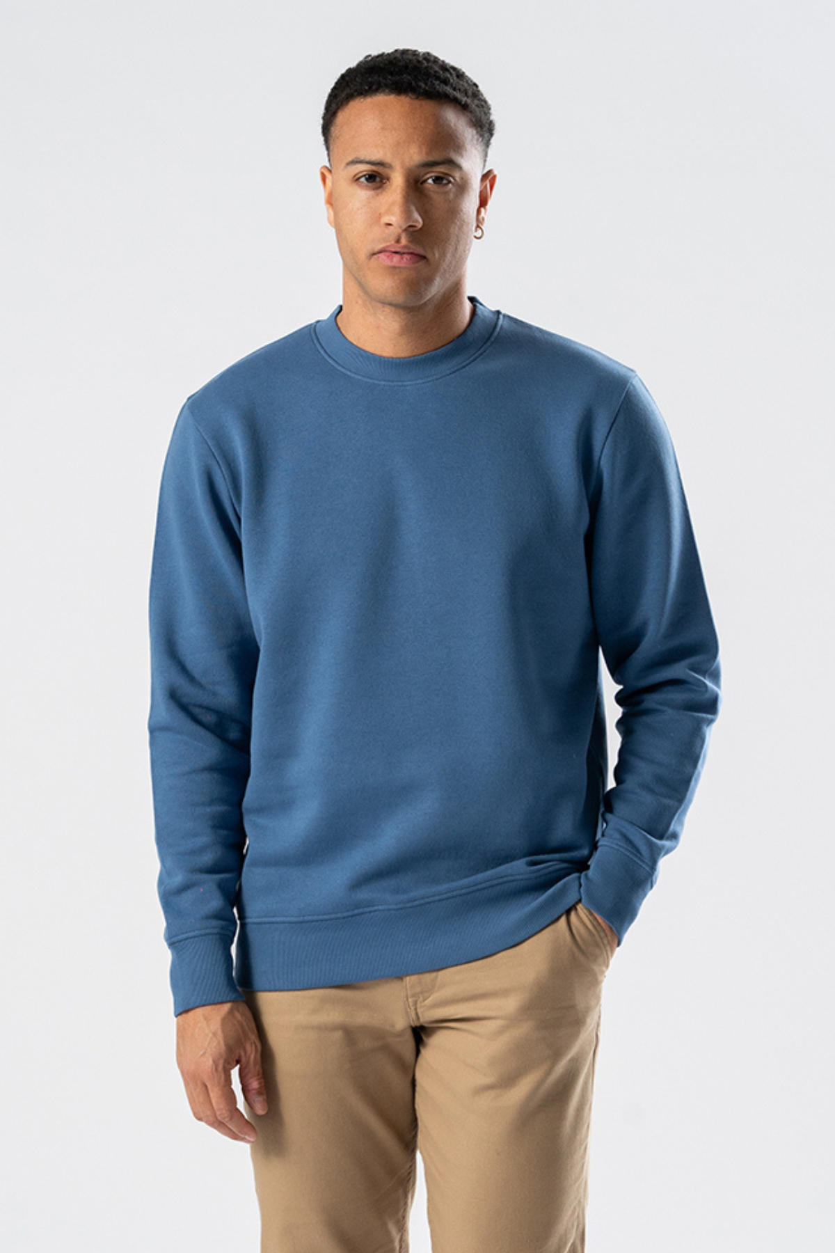 Sweatshirt Crewneck - Støvet Blå Mode
