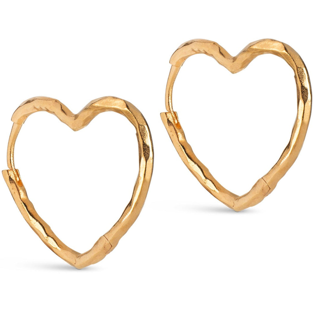 Enamel Organic Heart Medium Øreringe
