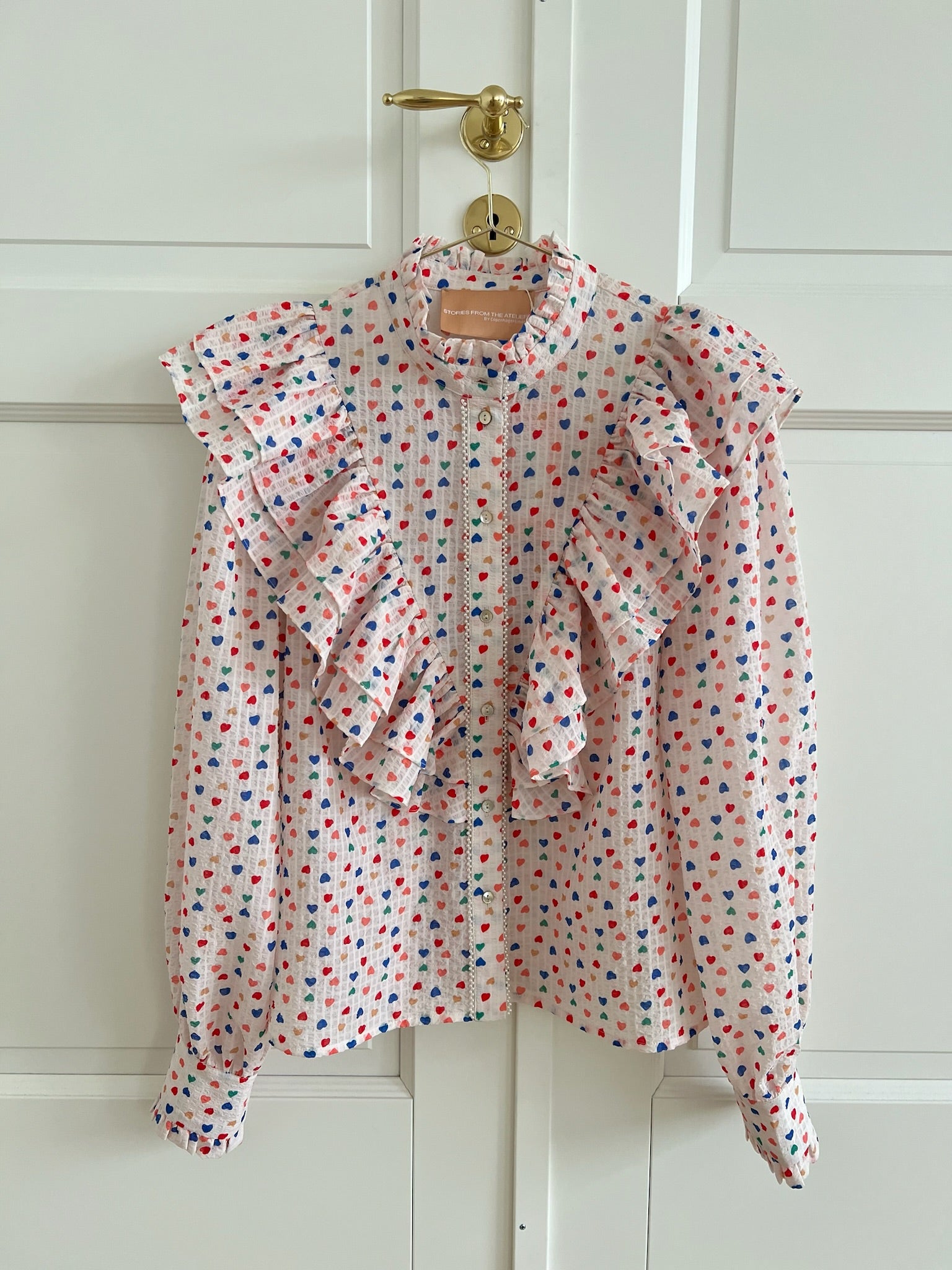 Stories from the Atelier Paradise Heart Skjorte Off White / Multi Colour Rabat