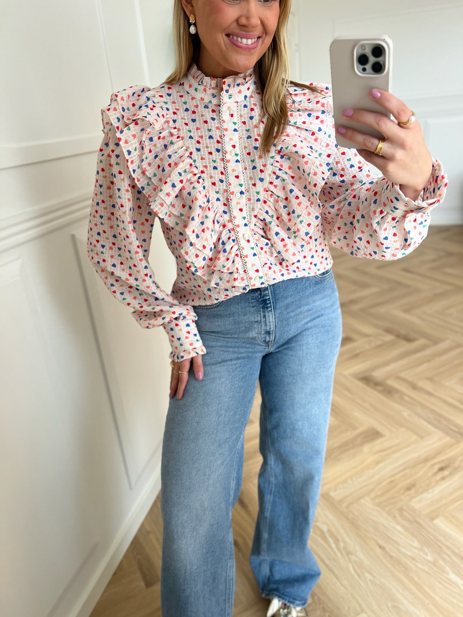 Stories from the Atelier Paradise Heart Skjorte Off White / Multi Colour Rabat