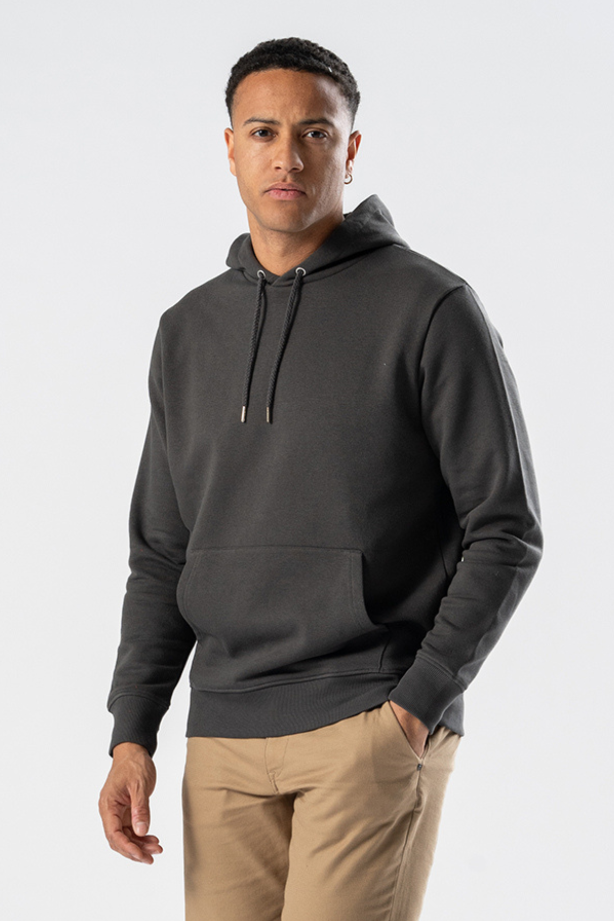 Sweatshirt Hoodie - Mørkegrå Online Hot Salg
