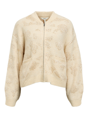 Object Alora LS Strikcardigan Sandshell/Gold Levere