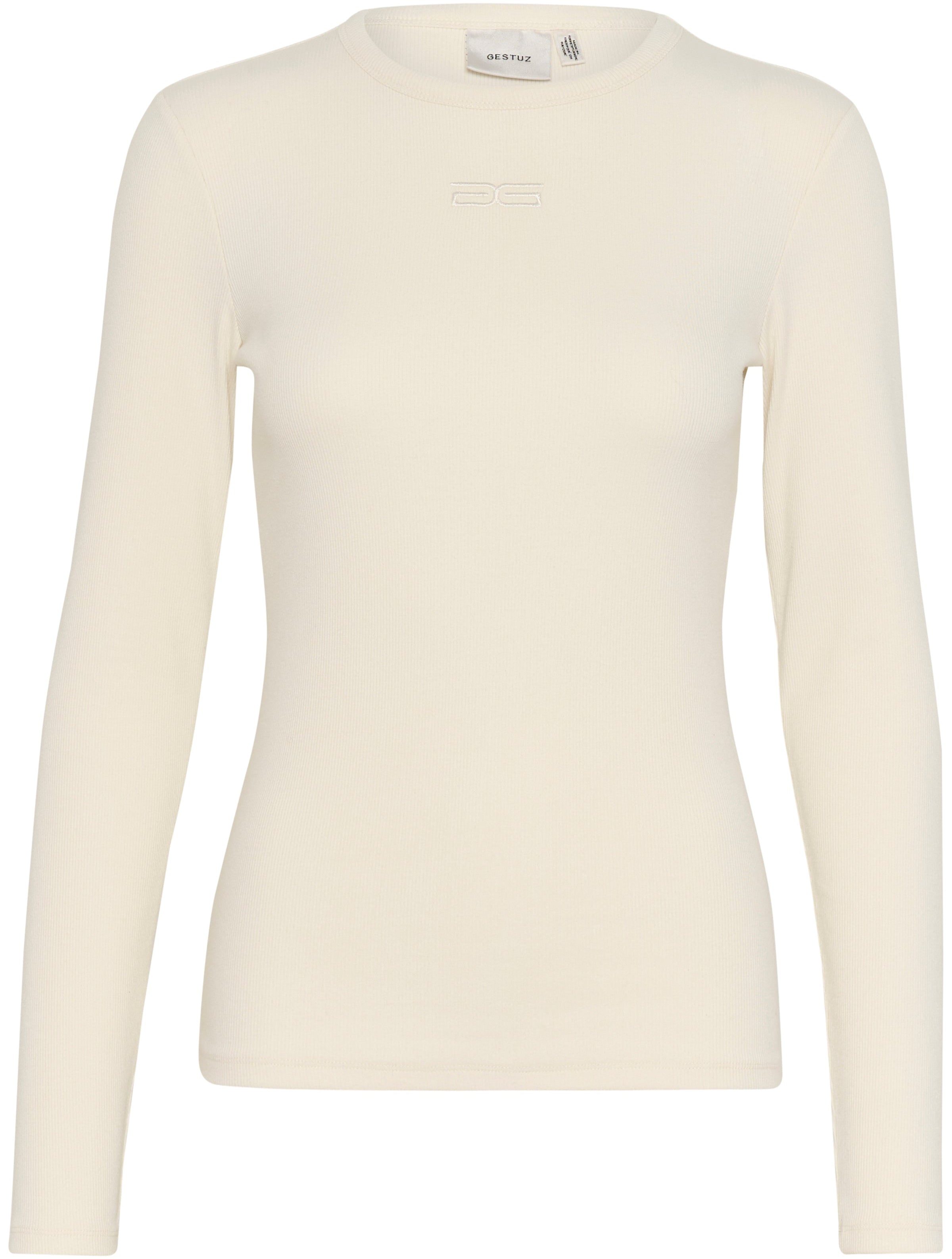Gestuz Drew LS Logo Bluse White Onyx