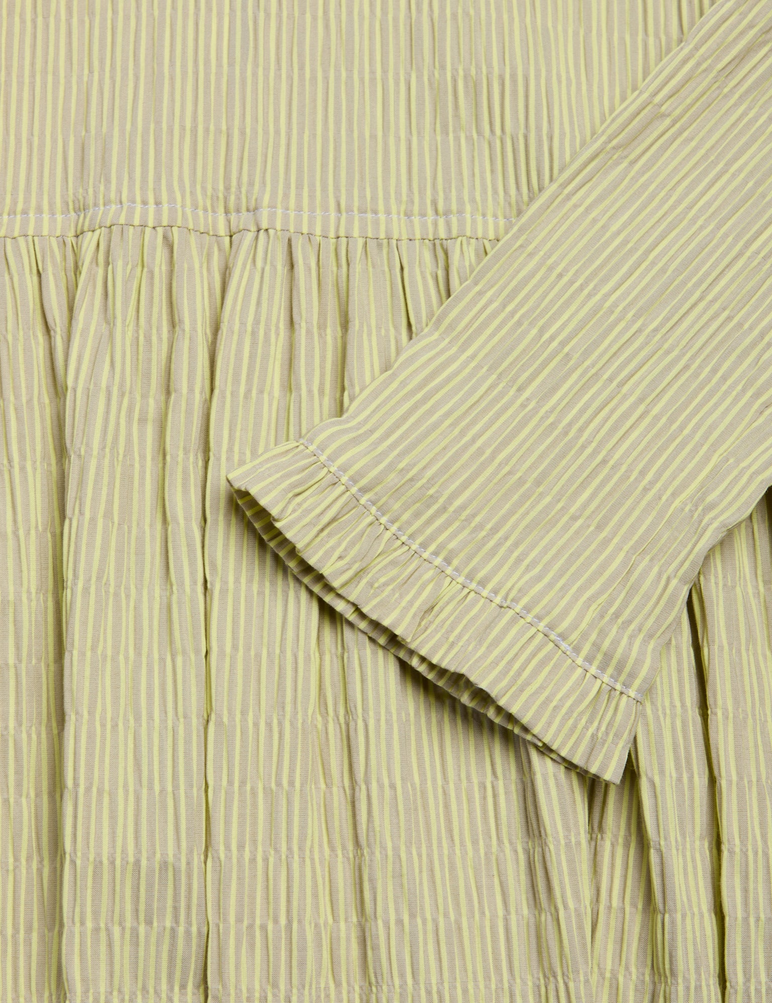 Mads Nørgaard Crinckle Pop Docca Kjole Laurel Oak / Sunny Lime
