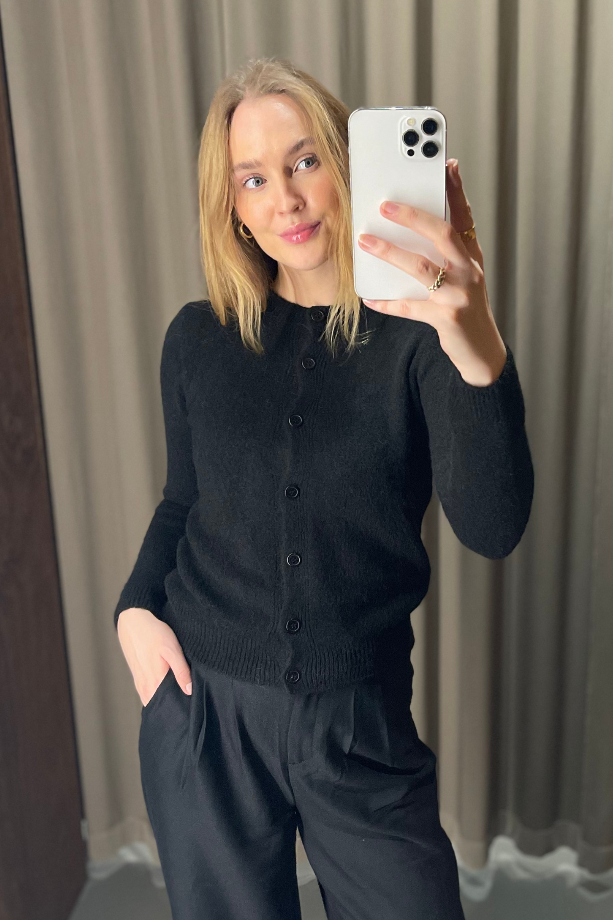 Mathilde Cardigan - Sort Hot på udsalg