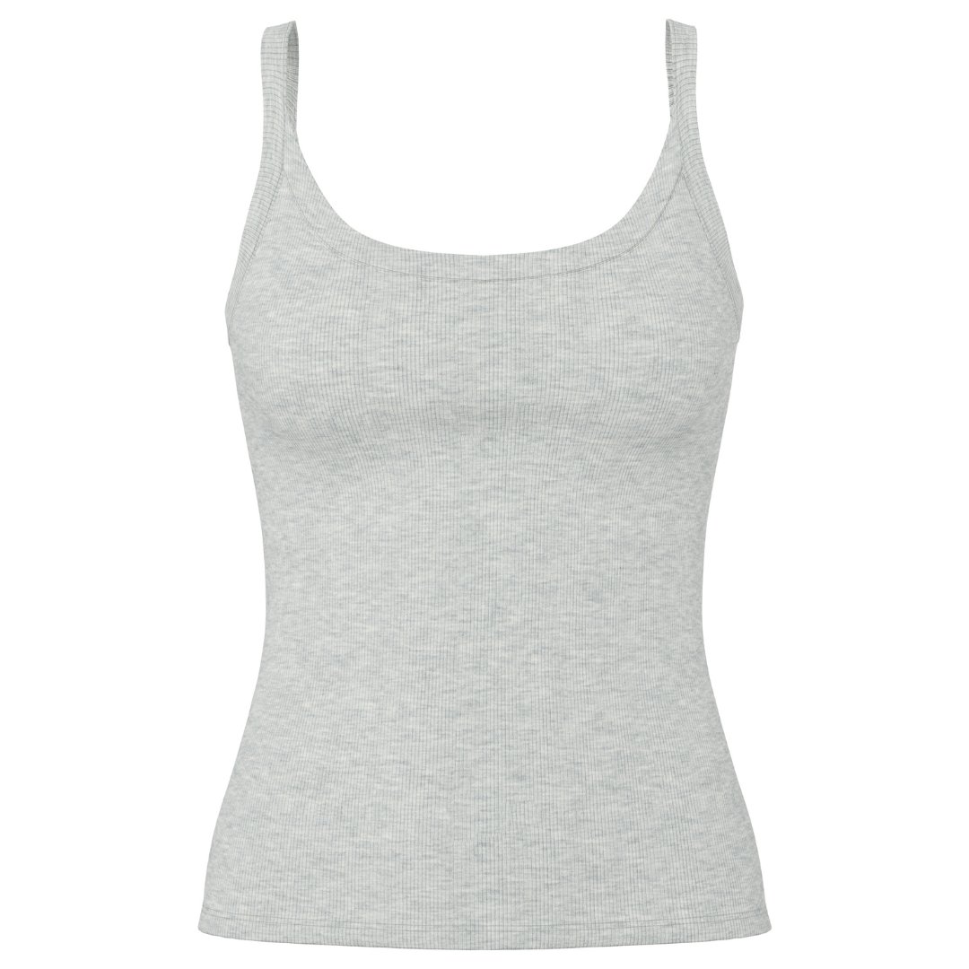 Pieces May Strap Top Light Grey Melange NOS25