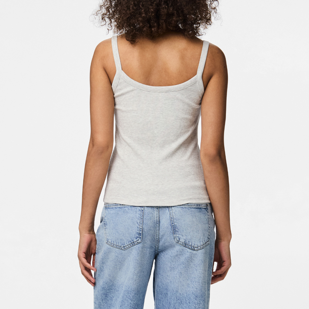 Pieces May Strap Top Light Grey Melange NOS25