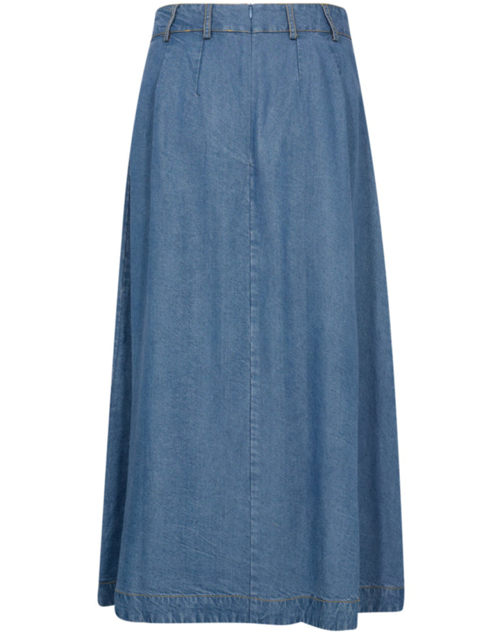 Co'Couture Anya Denim Pleat Nederdel Denim Blue Udsalg