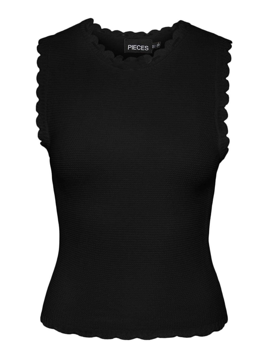 Pieces Mary SL Knit Top Black