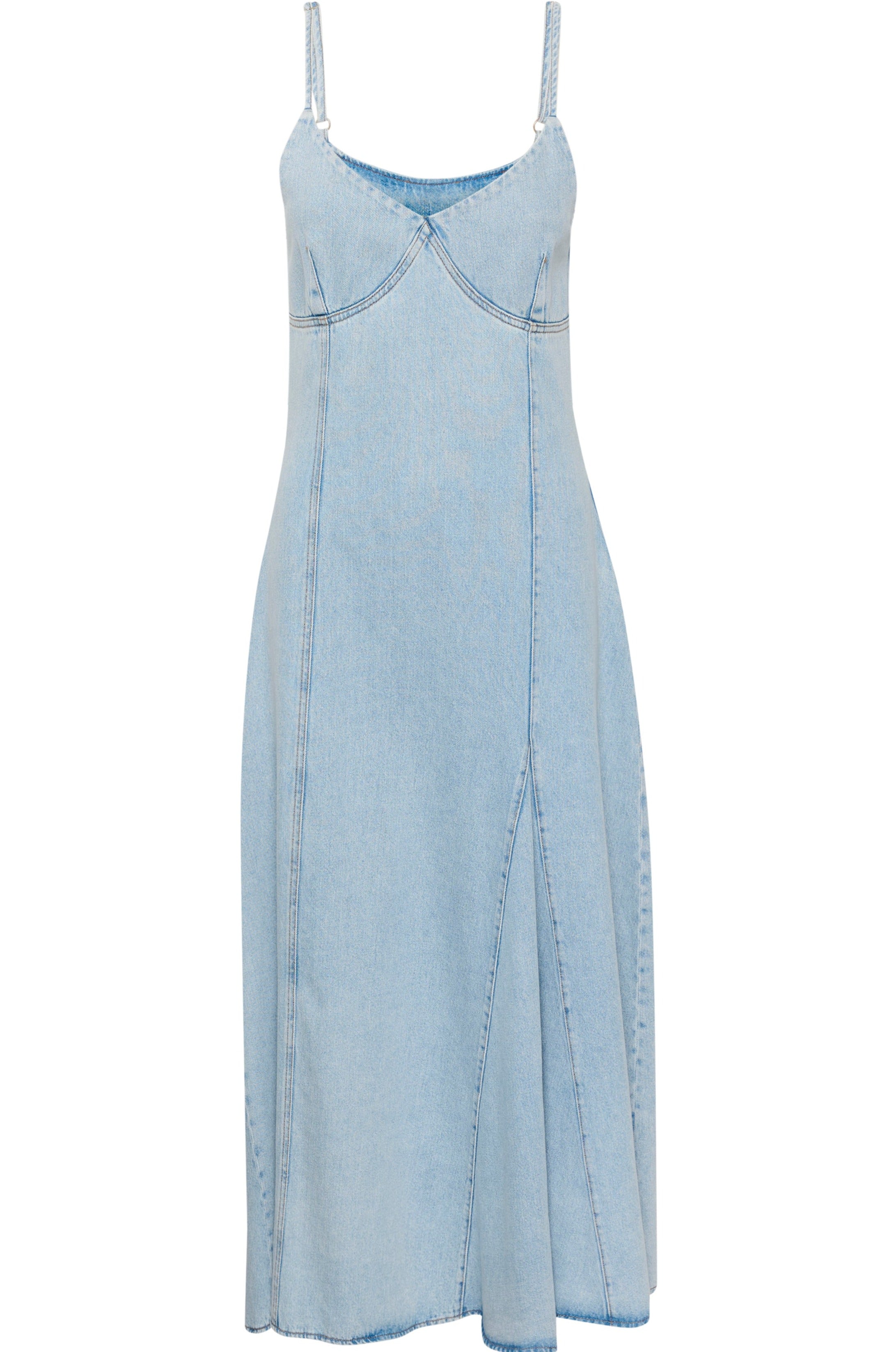 Gestuz Kaila SL Long Kjole Light Blue Washed