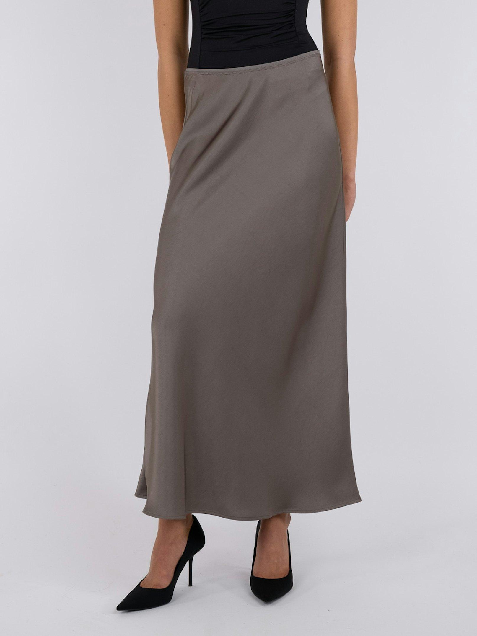 Neo Noir Vicky Heavy Sateen Nederdel Warm Grey NOS25
