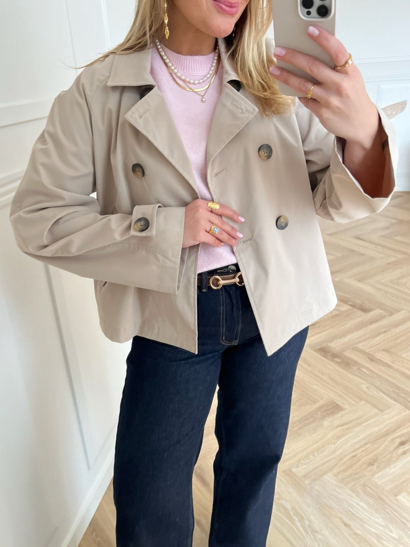 Only April Short Trenchcoat Oxford Tan NO25