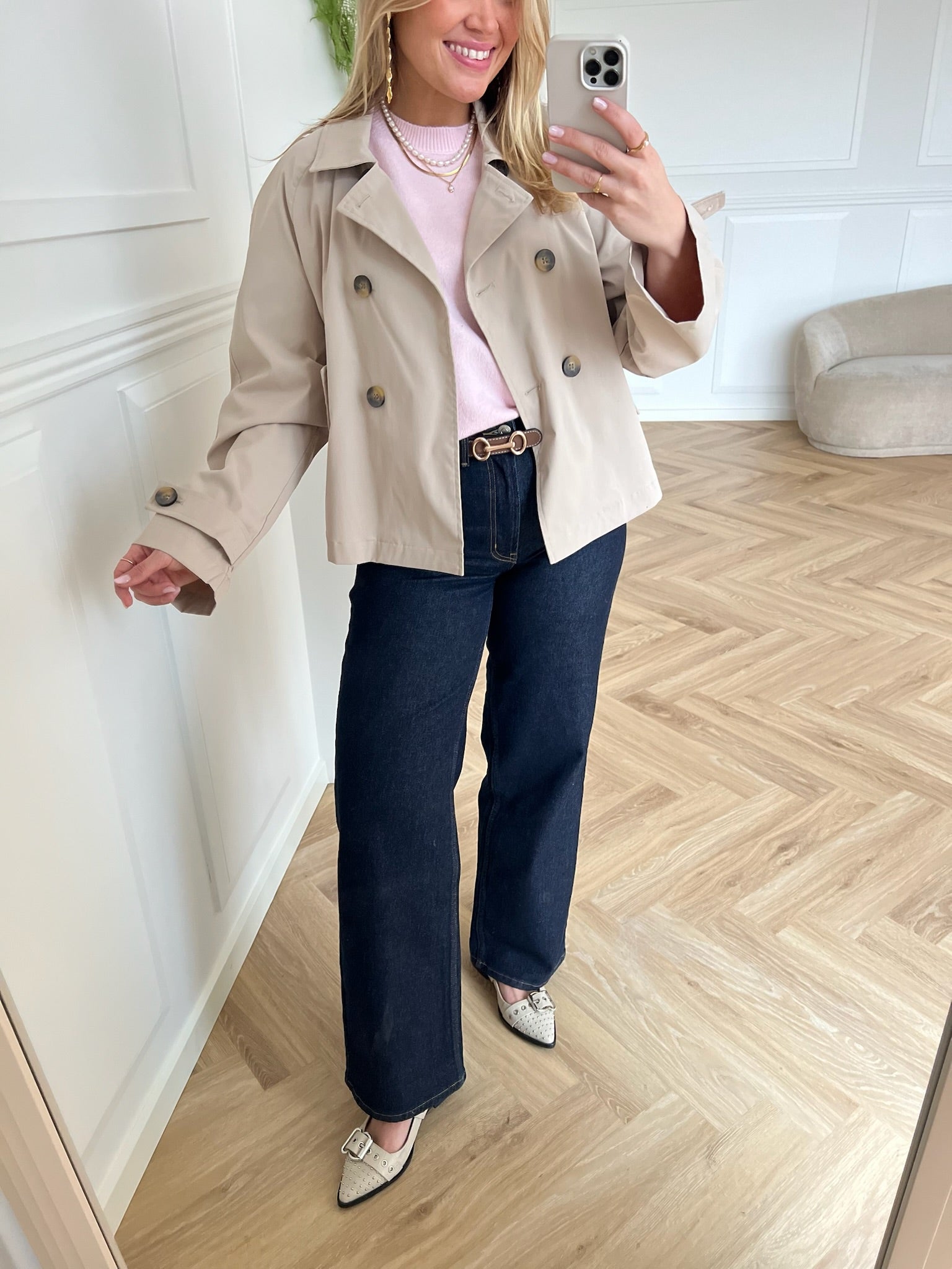 Only April Short Trenchcoat Oxford Tan NO25