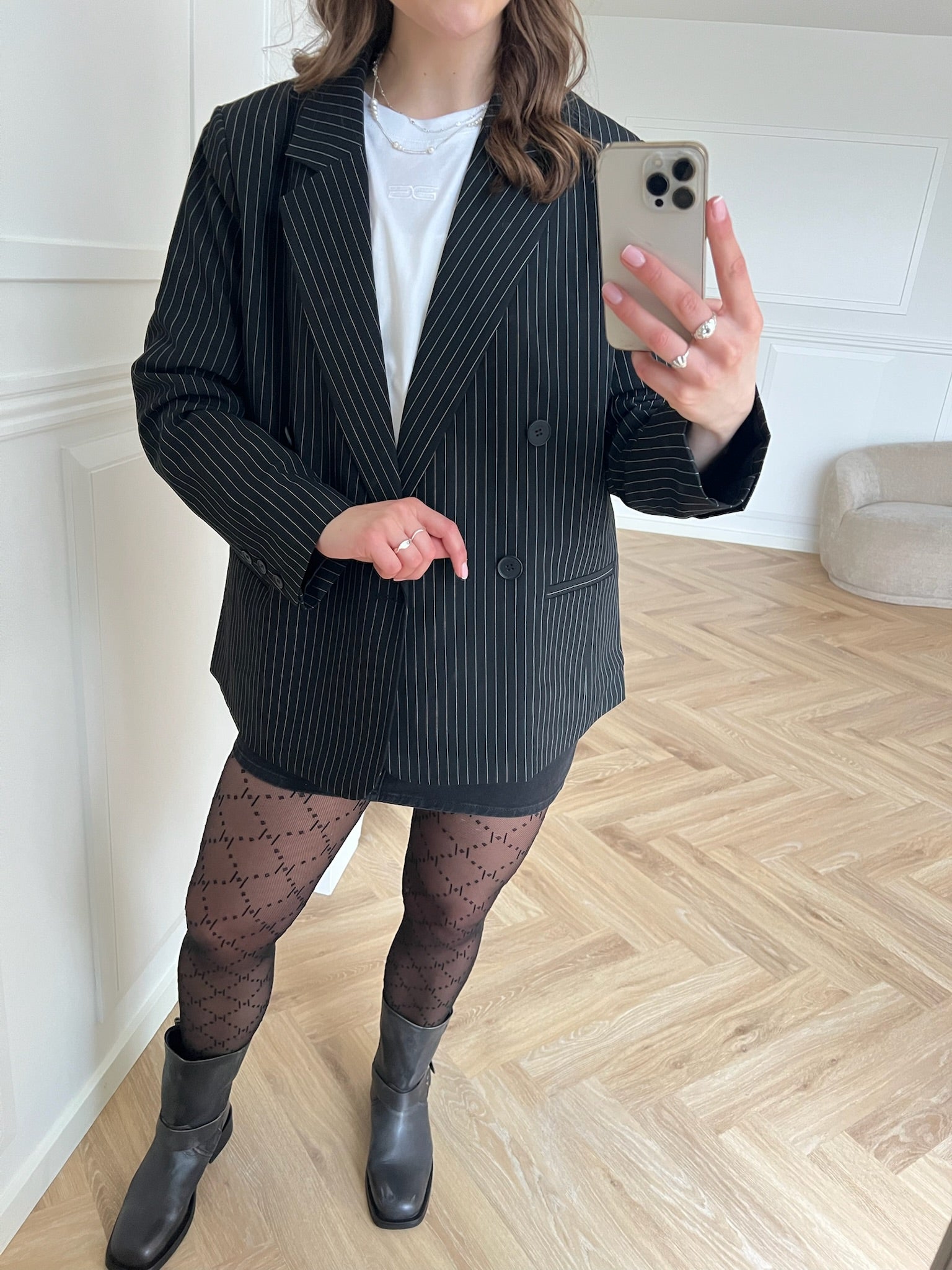 Gestuz Joelle Pinstripe Blazer Black Pinstripe NO25