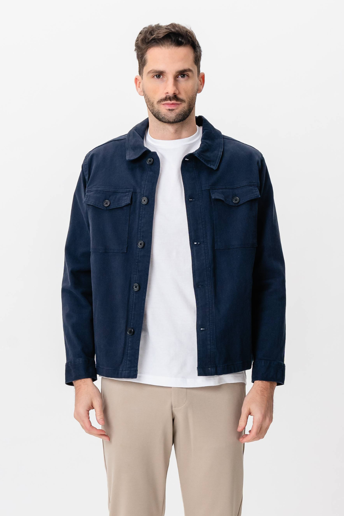 Twill Overshirt - Navy