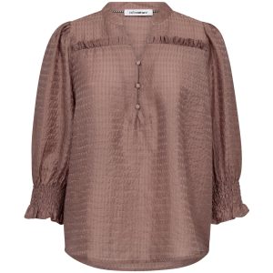 Co'Couture Charlie Frill SS Skjorte Old Rose