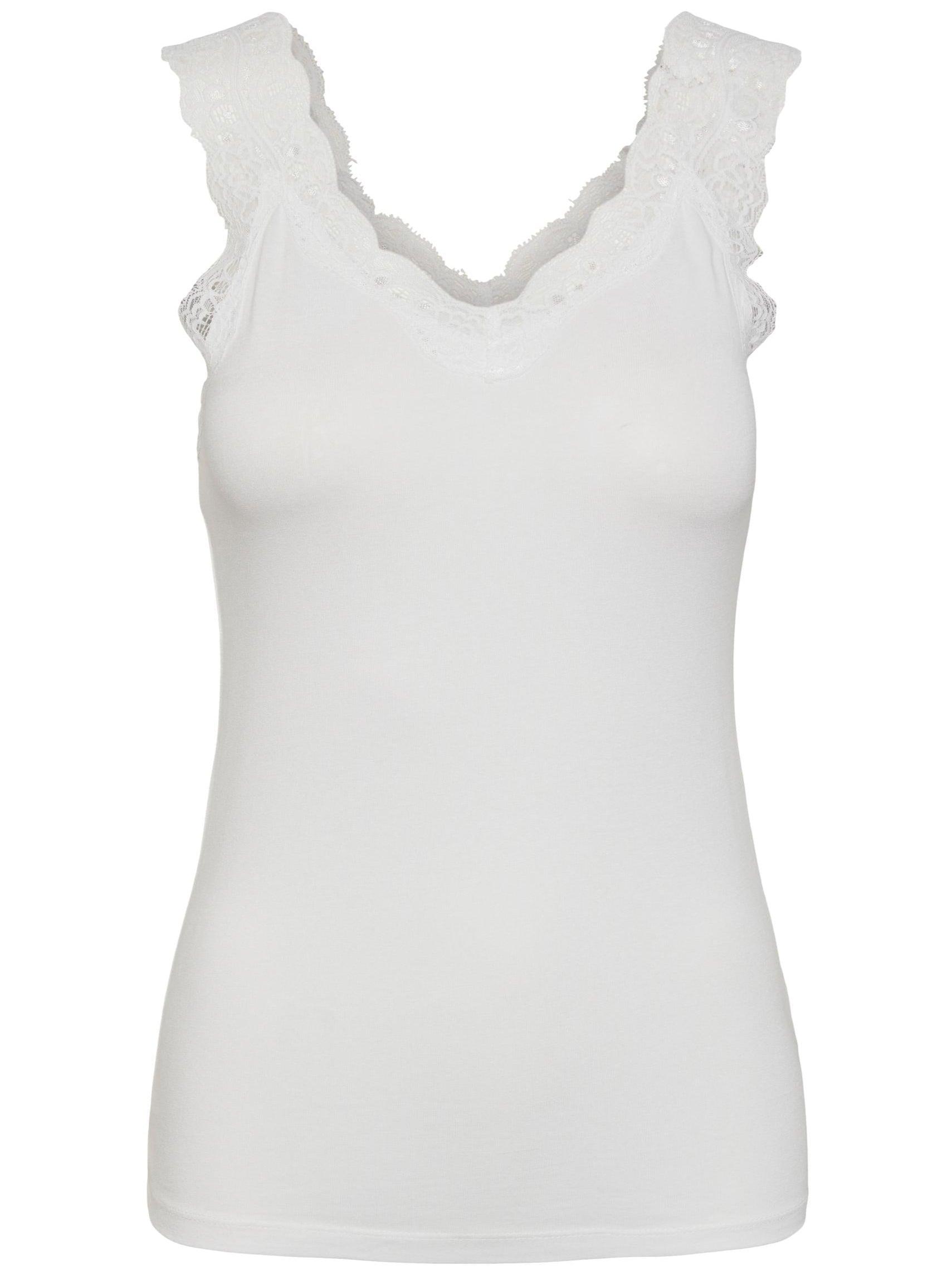 Pieces Barbera Lace Top Bright White NO25