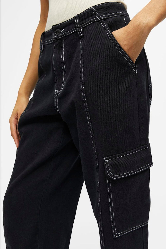 Valerie Mid Waist Wide Jeans - Sort