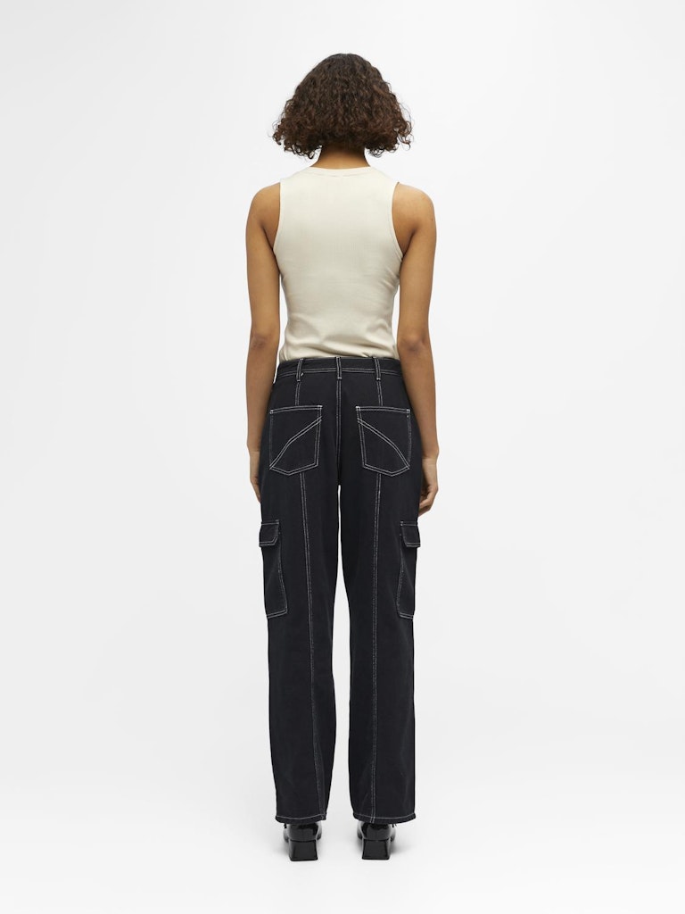 Valerie Mid Waist Wide Jeans - Sort