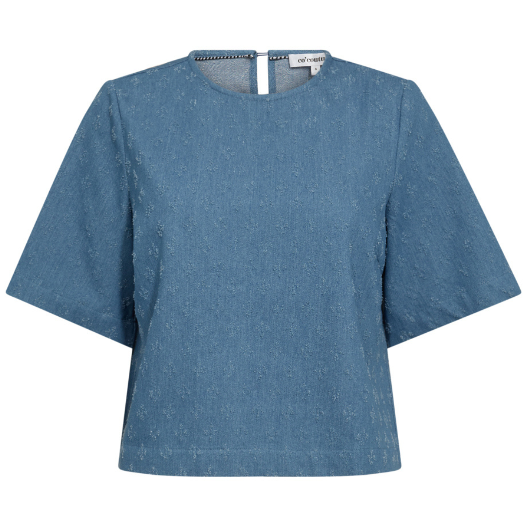Co'Couture Prism Denim SS Bluse Denim Blue