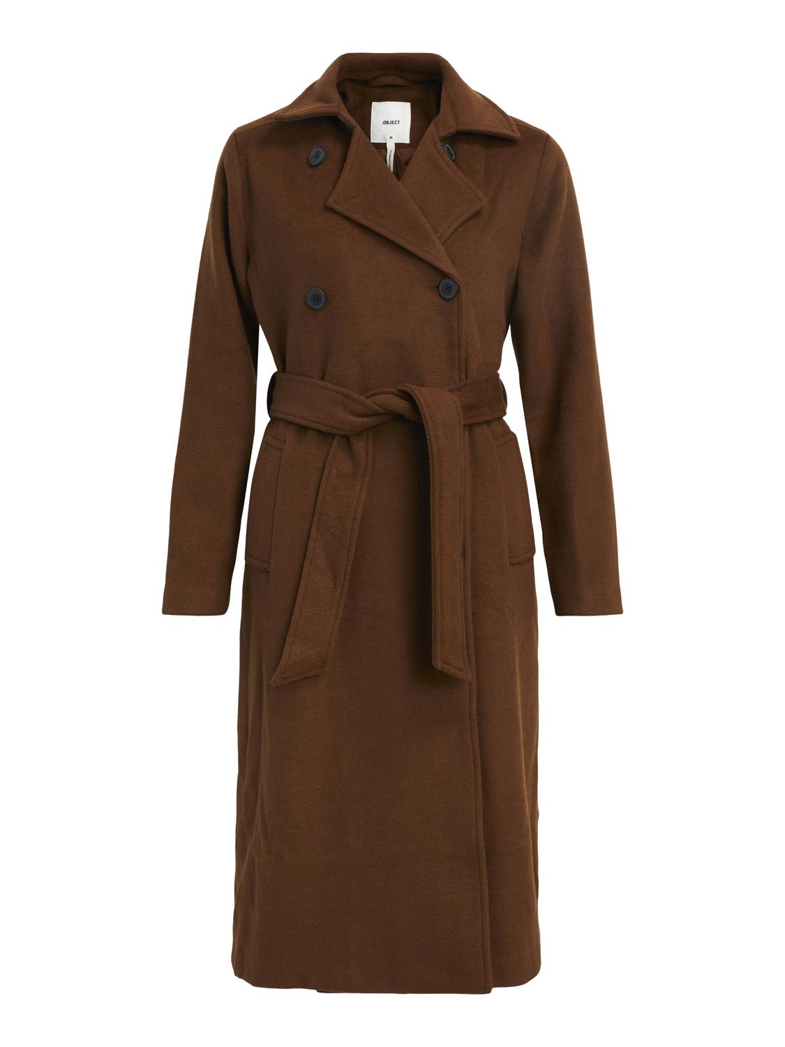object-clara-wool-coat-dark-earth_0.jpg Object Clara Wool Coat Dark Earth Levere