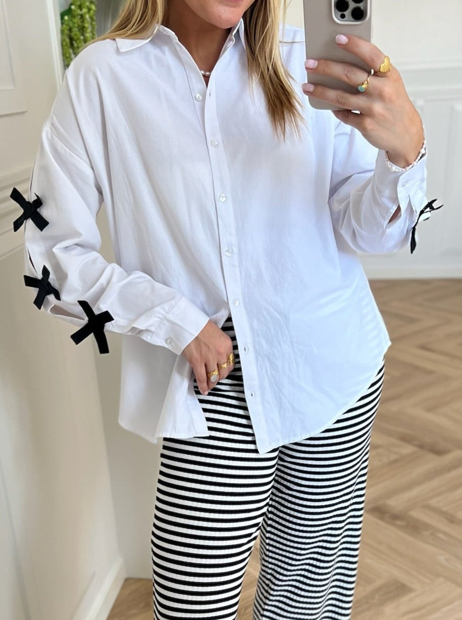 Pieces Bell LS Skjorte Bright White