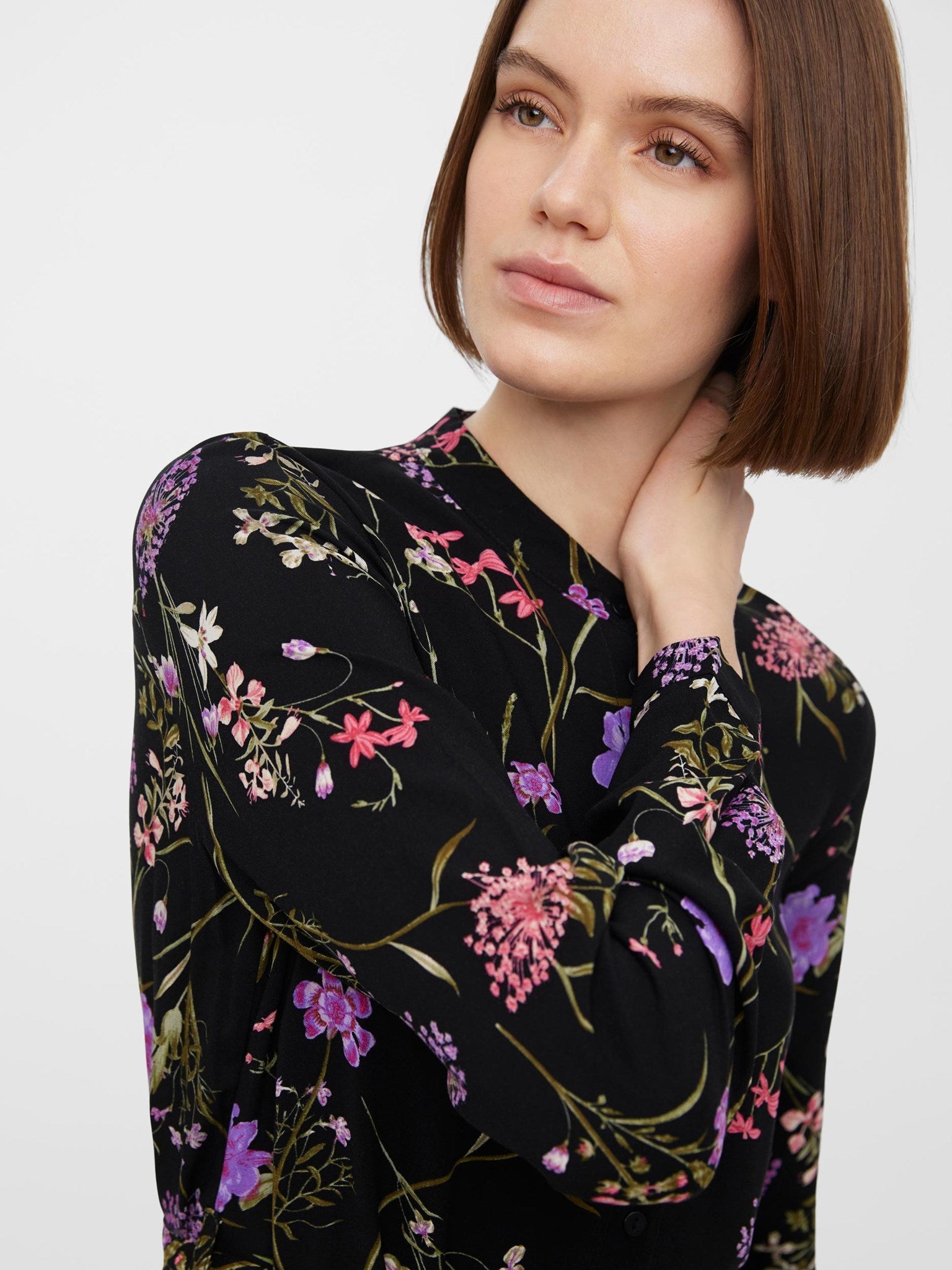 Easy Long Sleeve Shirt Dress - Lilla Mode