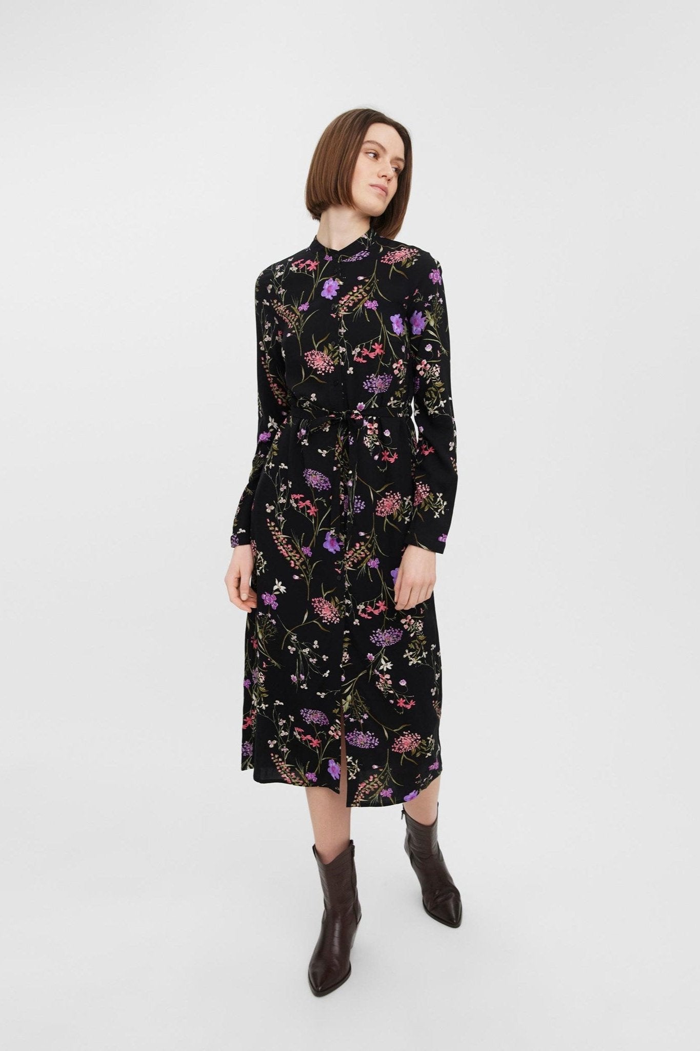 Easy Long Sleeve Shirt Dress - Lilla Mode