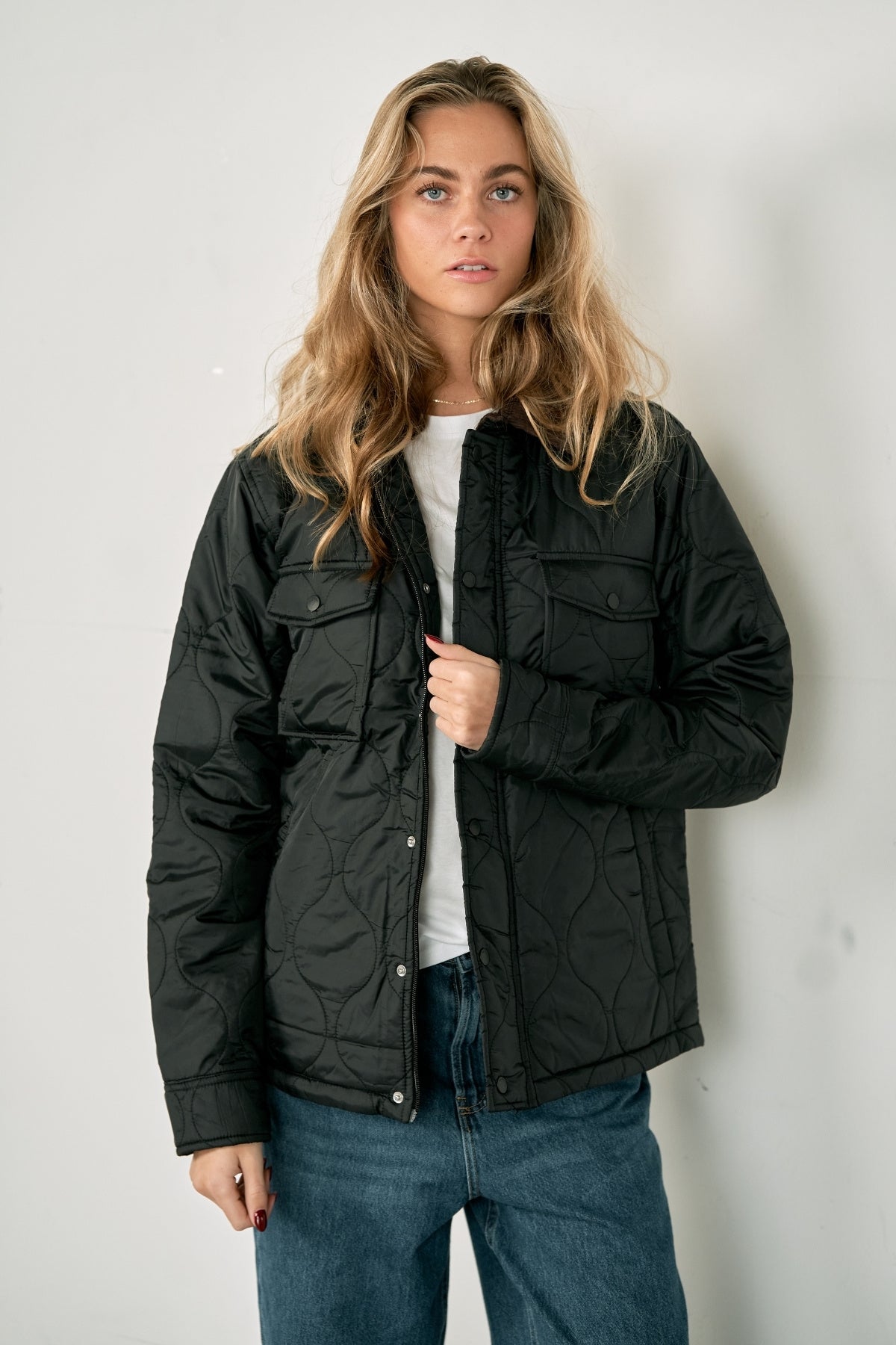 Ella Quiltet Jacket - Sort Online nu