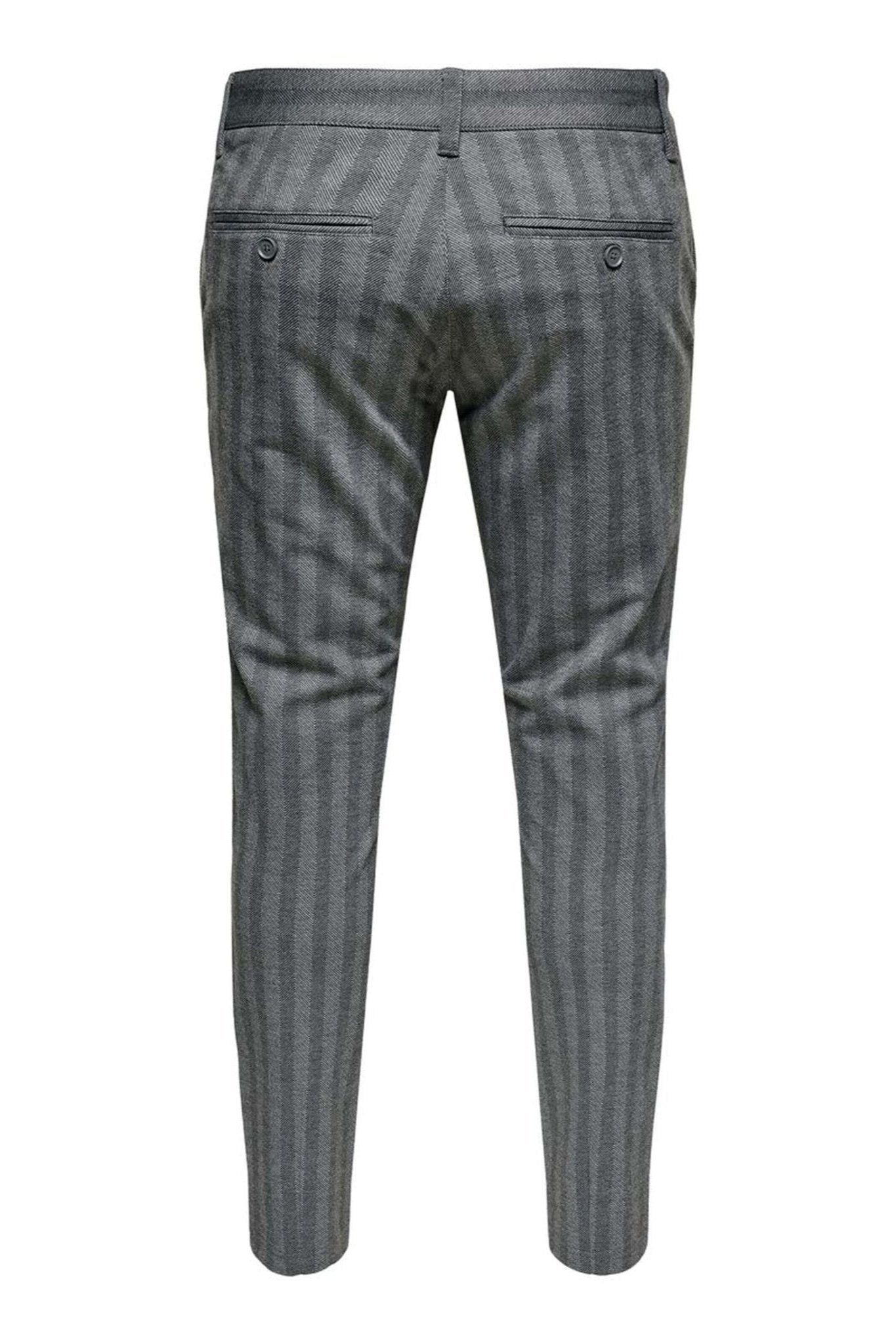 Mark Pants Stribet - Lysegrå