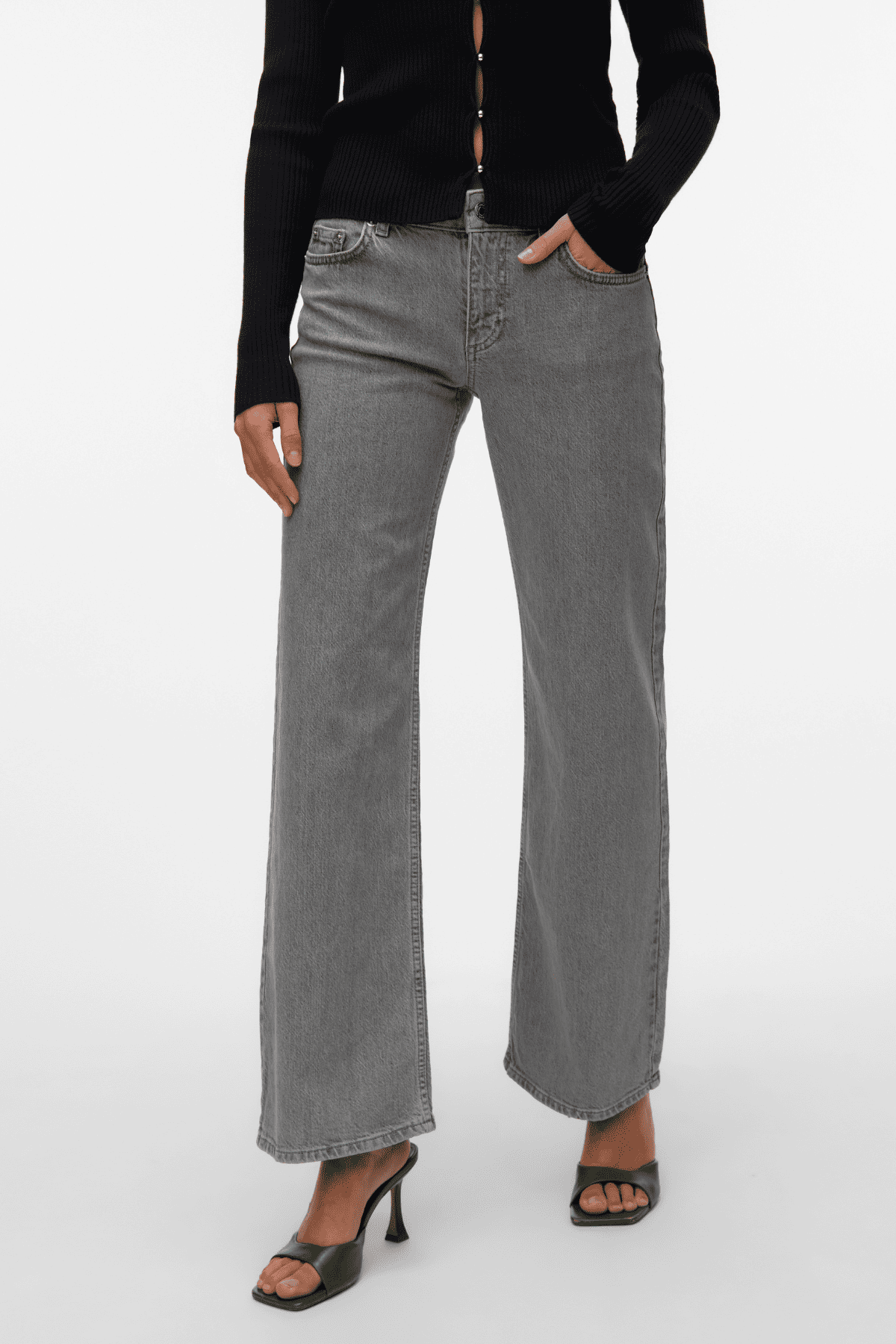 Alexis Lavtaljede Denim Jeans - Lys Grå Denim