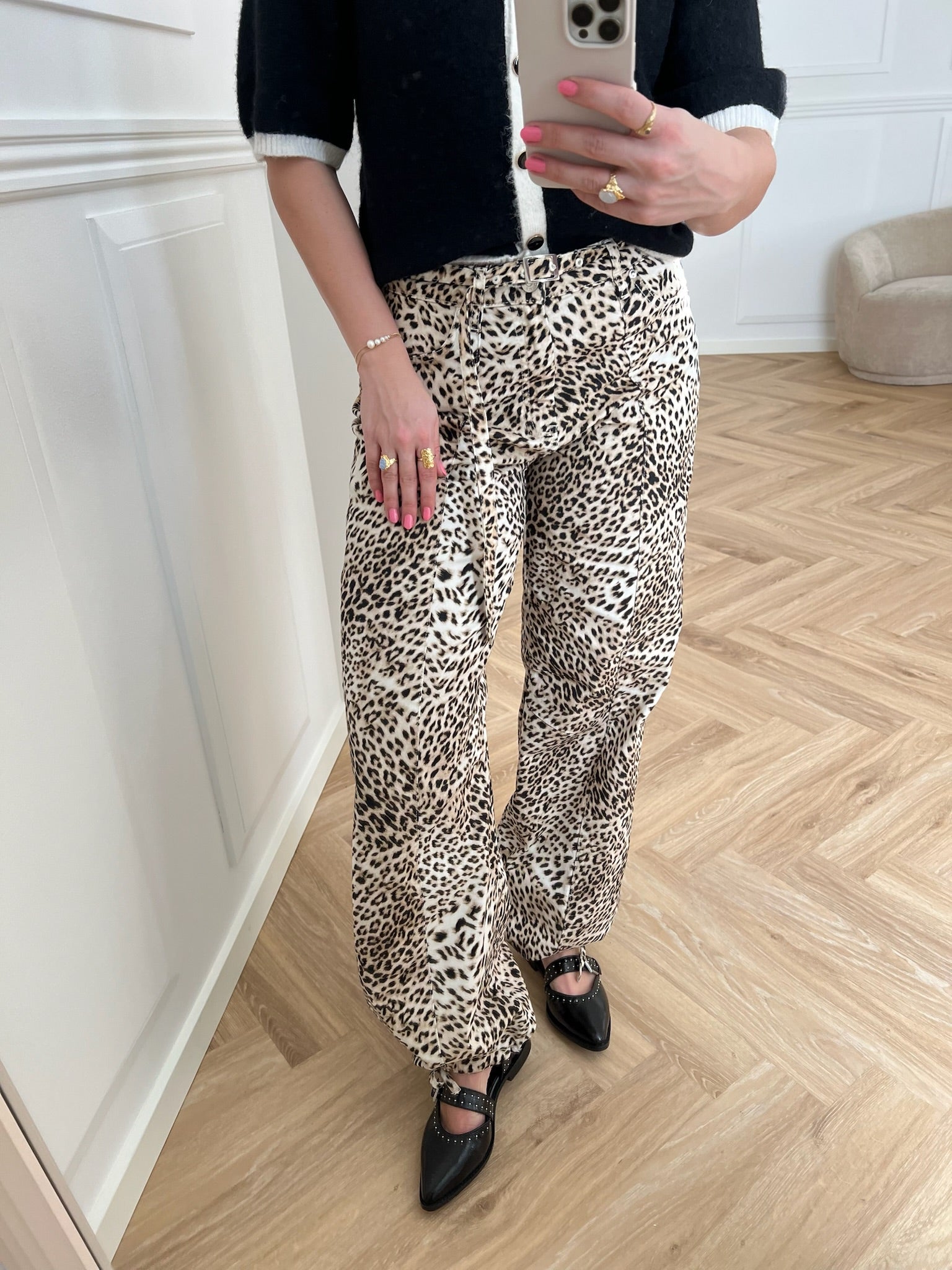 Gestuz Leonia HW Bukser Leopard Print Hot på udsalg