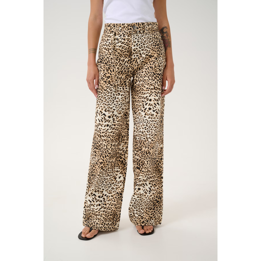 Gestuz Leonia HW Bukser Leopard Print Hot på udsalg