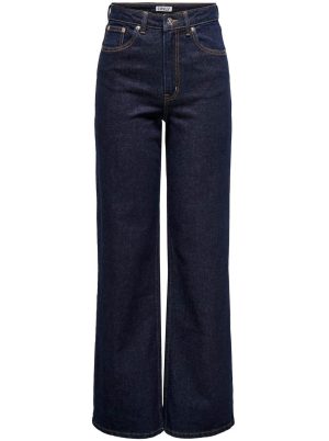 Only Juicy HW Wide Rinse Denim Jeans Dark Blue Denim NO25
