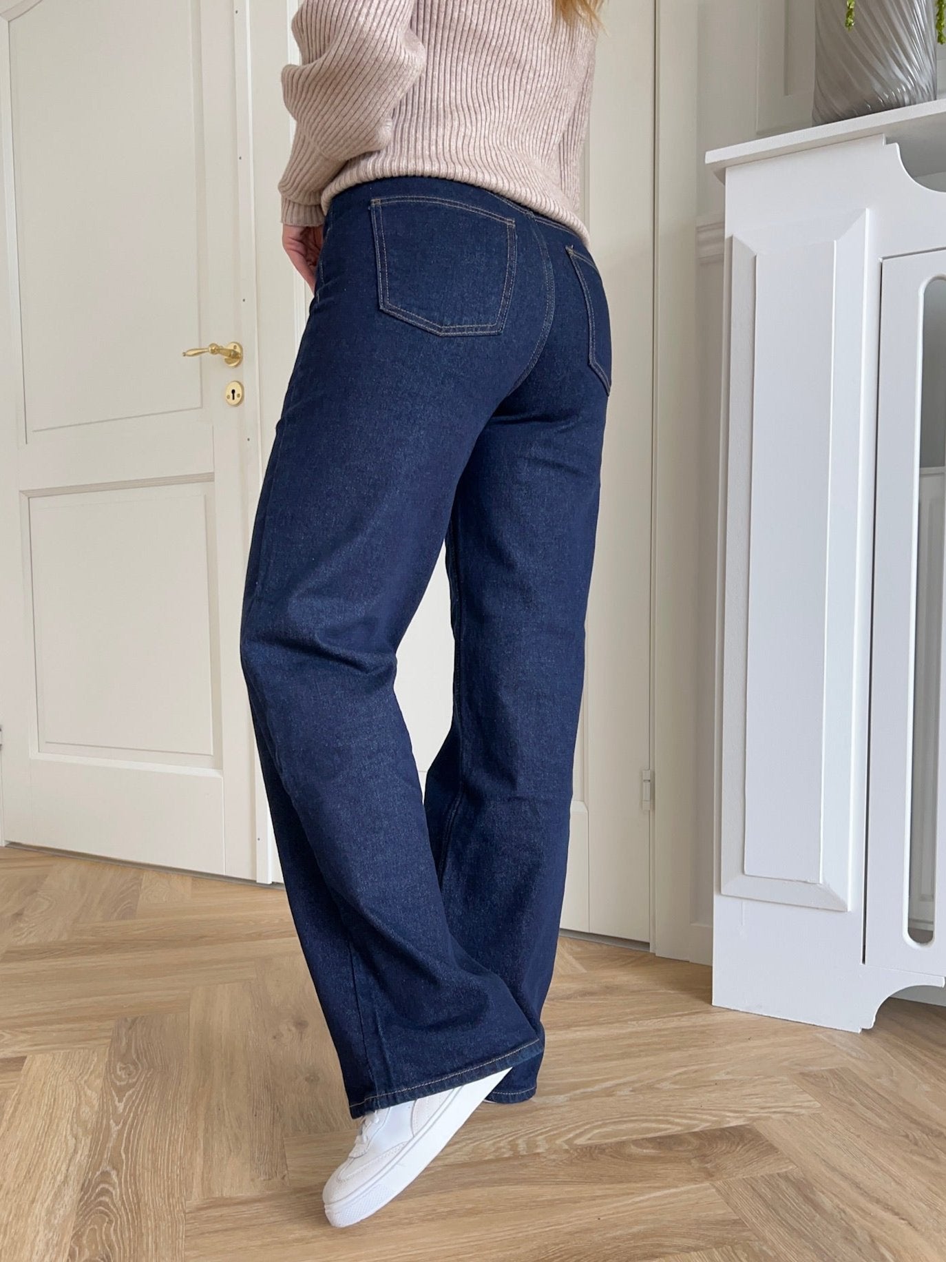 Only Juicy HW Wide Rinse Denim Jeans Dark Blue Denim NO25