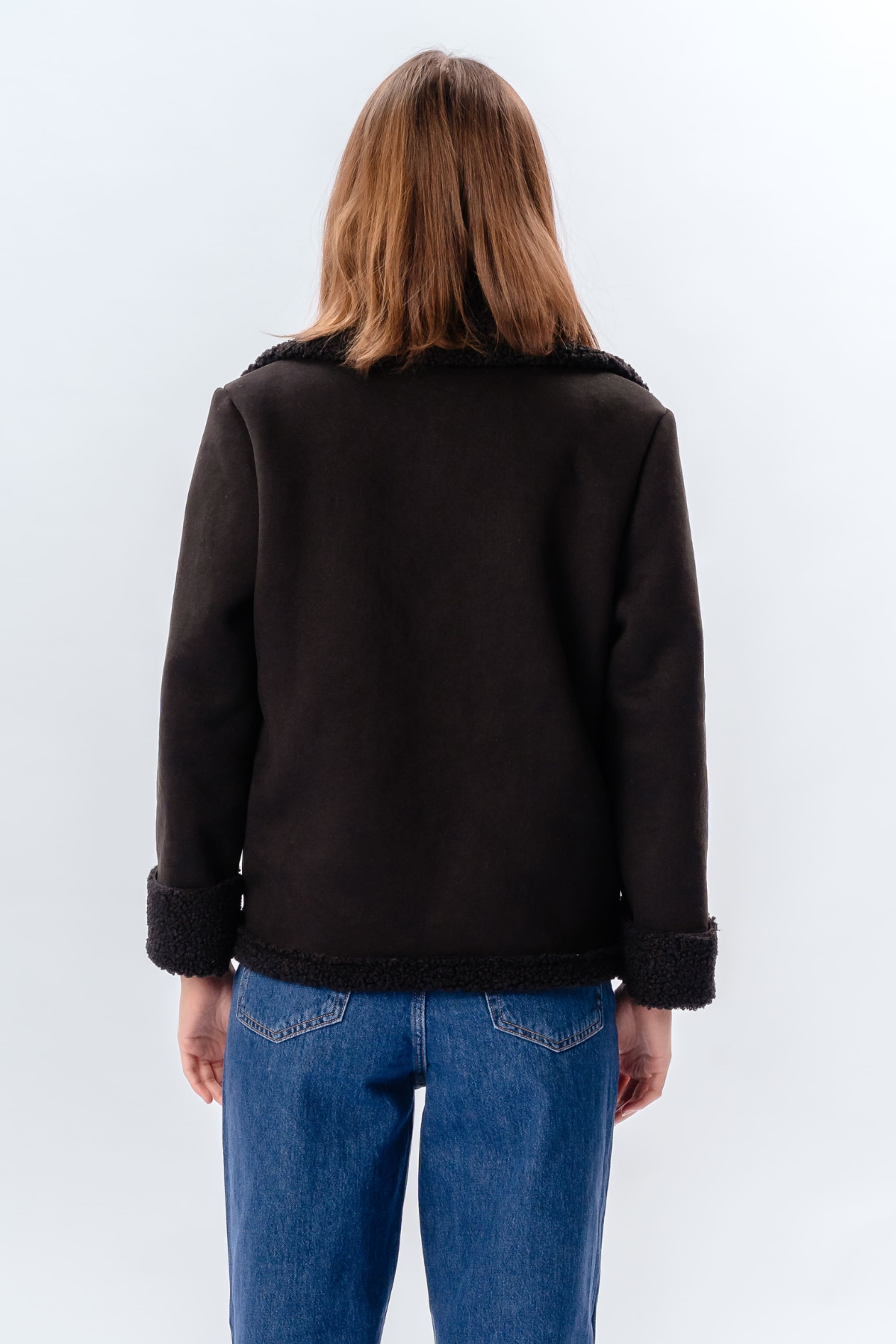 Shearling Kort Frakke - Sort