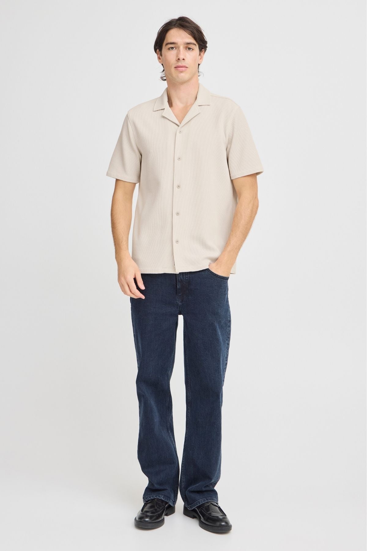 Strikket Skjorte - Beige