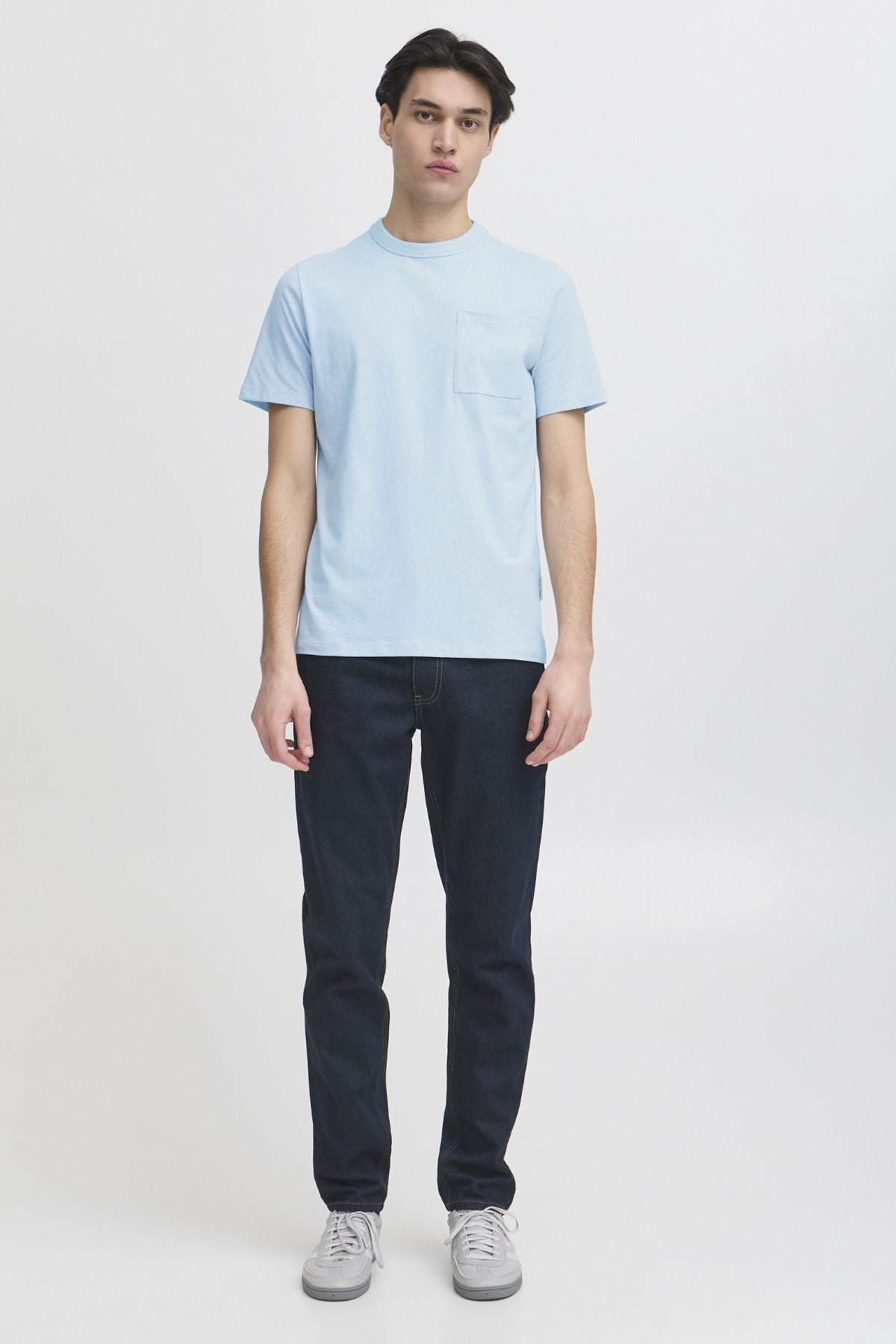 T-shirt Med Lomme - Lyseblå