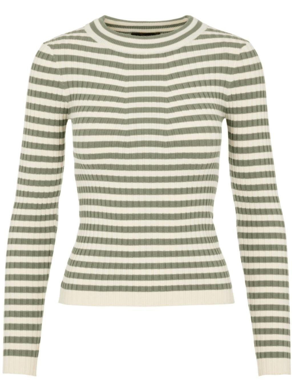 Pieces Crista LS O-Neck Strik Tea/Birch Levere
