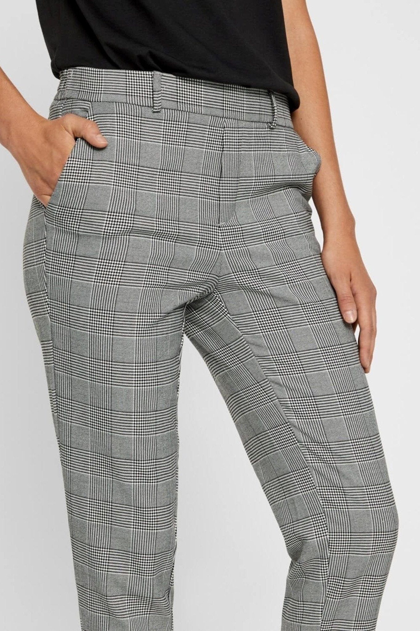Maya Pants med tern - Grå/Hvid