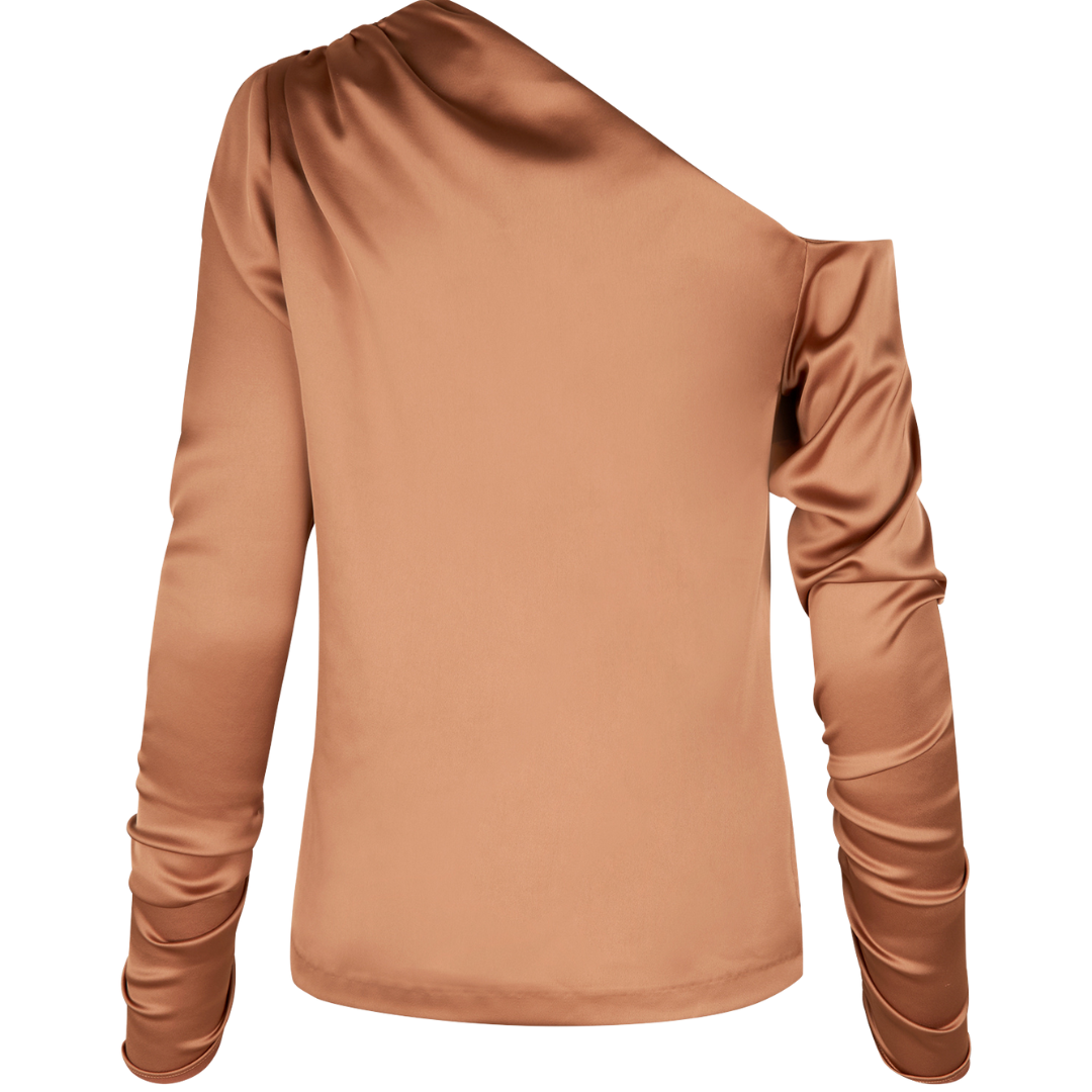Notes Du Nord Frances Drape Bluse Mocha Mousse Udsalg