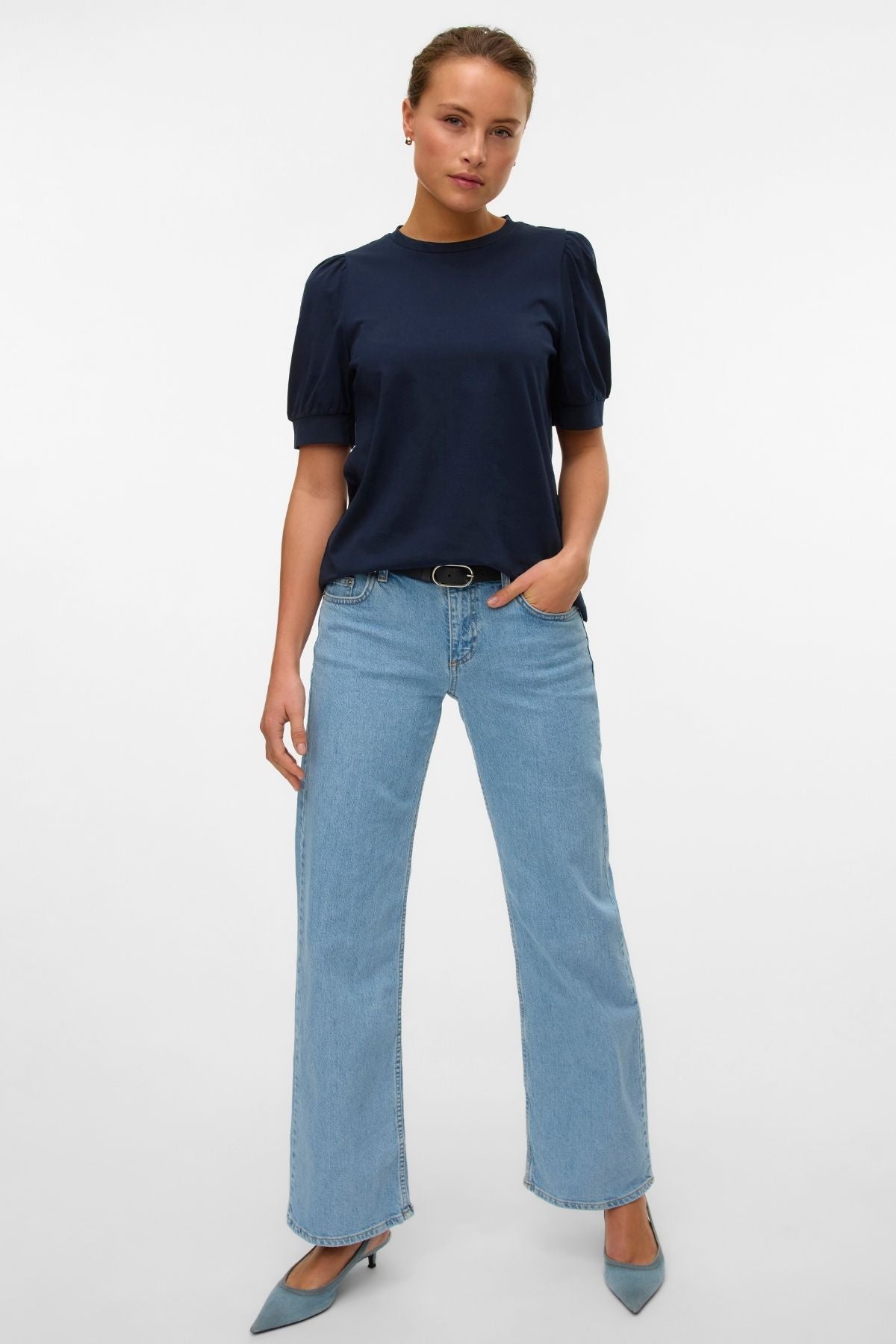 Alexis Lav Talje Denim Jeans - Lys Blå Denim